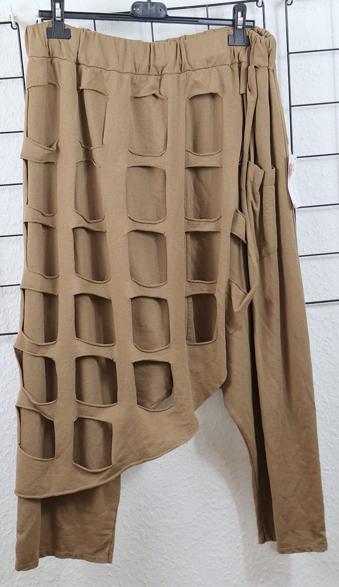 Damen Haremshose Oversize Boho mit Gitterdesign – Baumwolle Baggy Hose Übergröße 48/50 bis 52/54 – 7 Farben