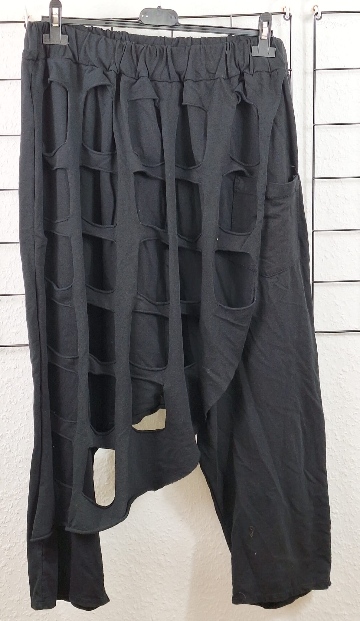 Damen Haremshose Oversize Boho mit Gitterdesign – Baumwolle Baggy Hose Übergröße 48/50 bis 52/54 – 7 Farben