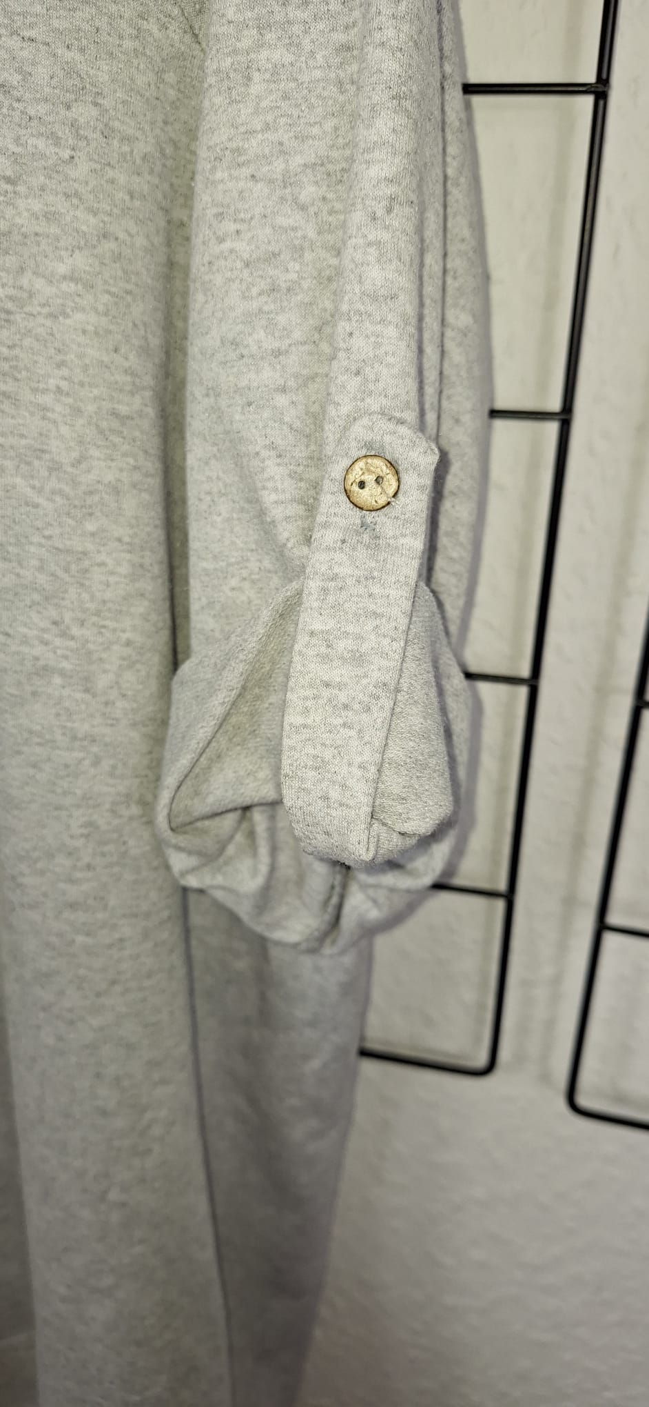 Knopfdetail am Ärmel Hoodie aus 100 % Baumwolle
