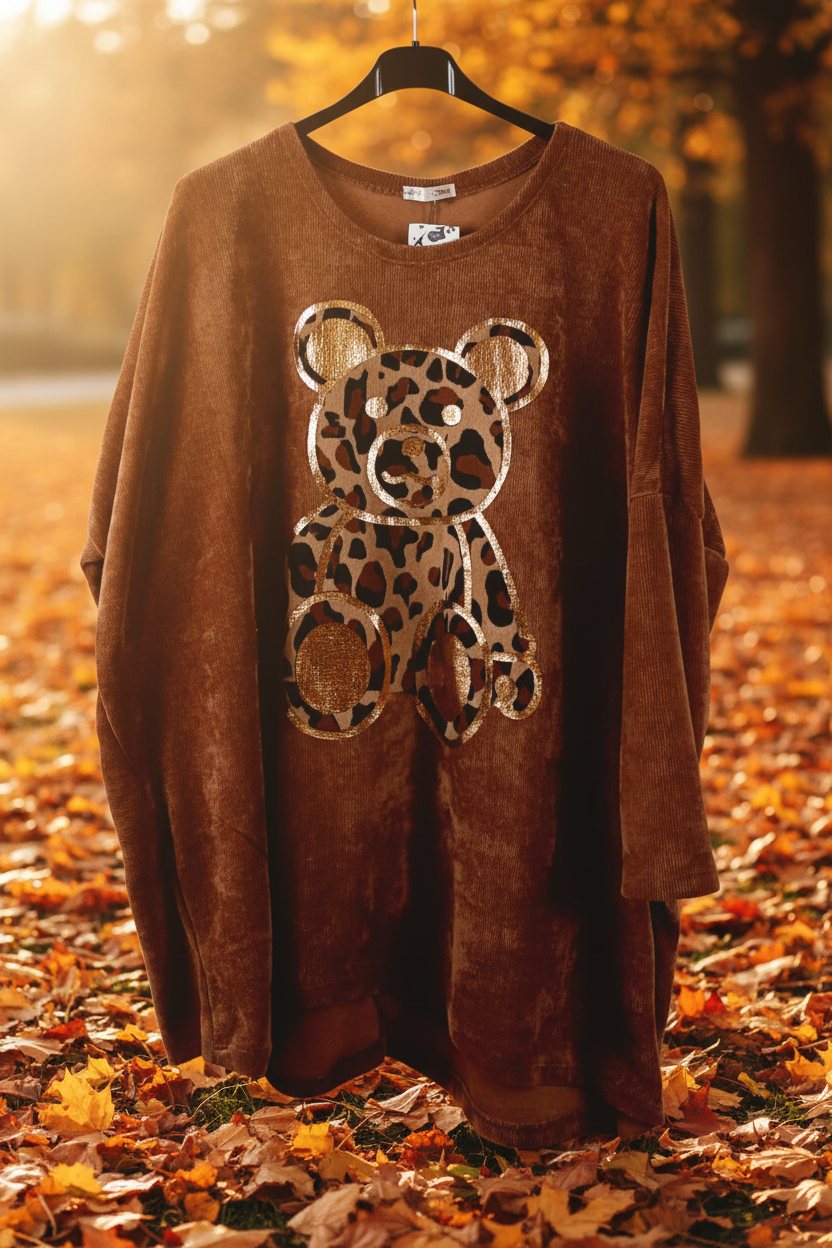 Kord Pullover Teddy Braun – Herbst