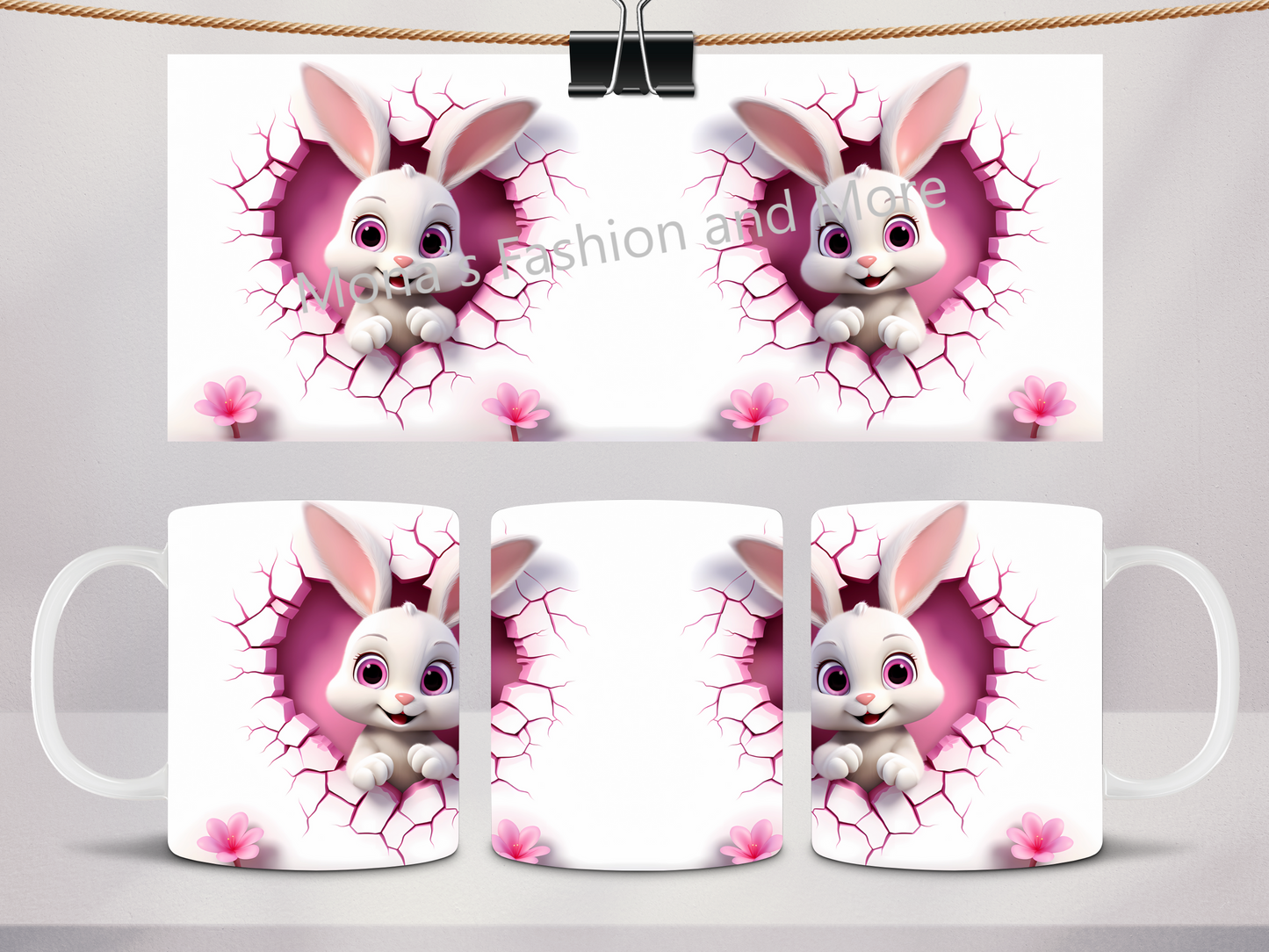 Kaffeetasse mit 3D Osterhasenmotiv