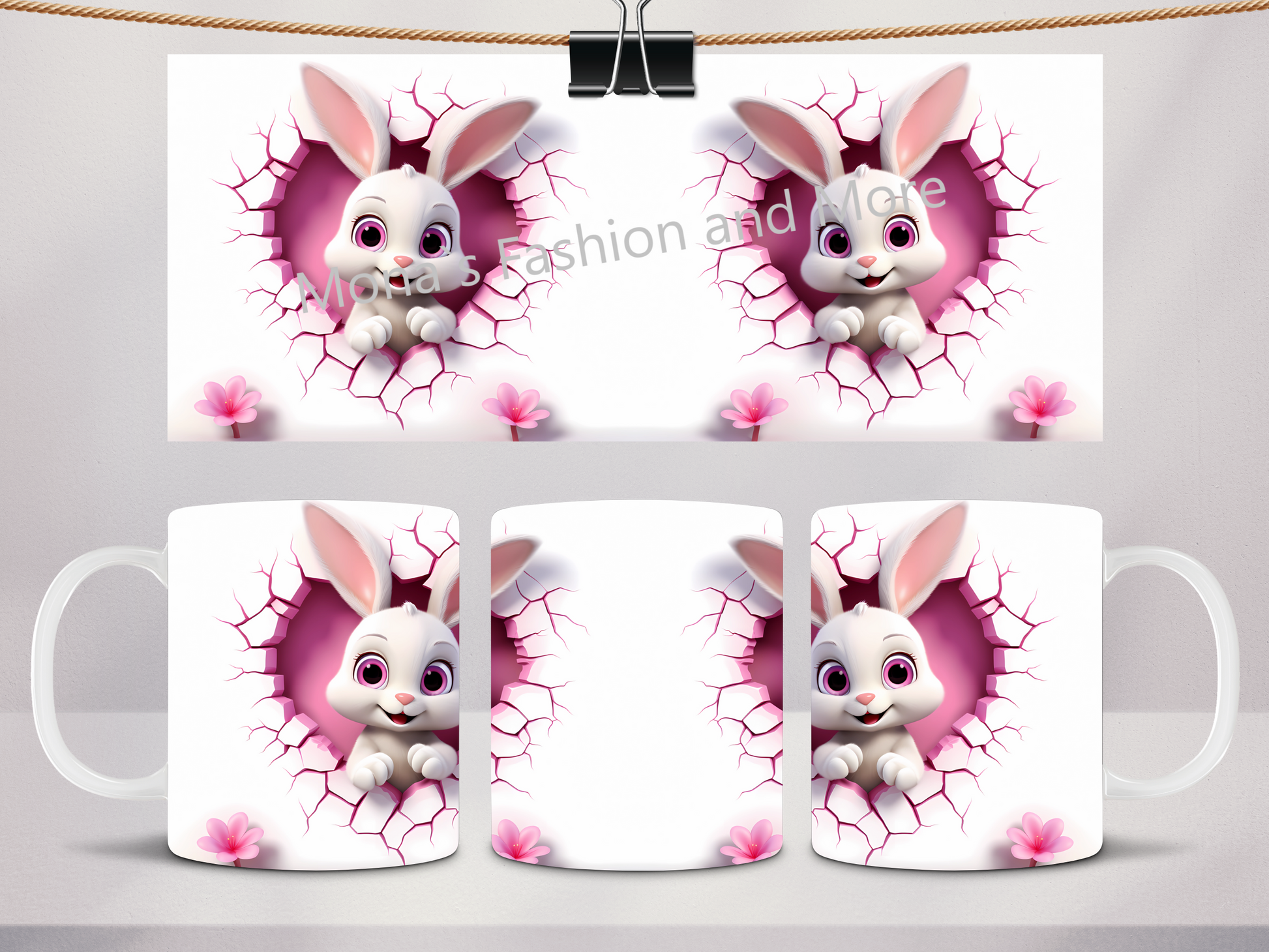 Kaffeetasse mit 3D Osterhasenmotiv