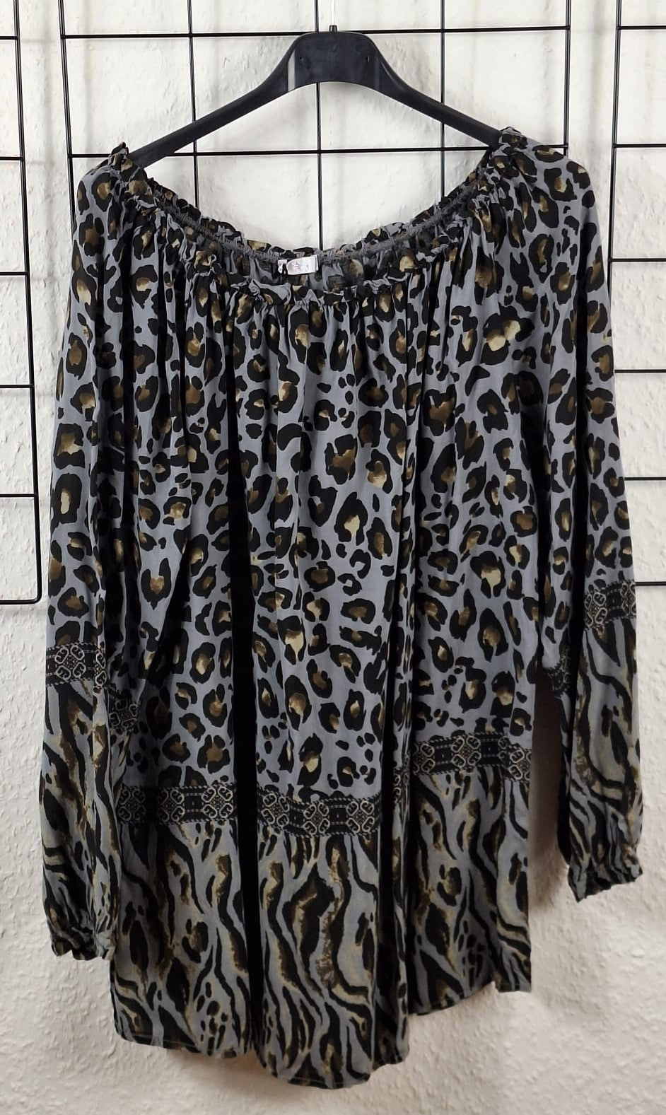 Leo Print Damenbluse One Size