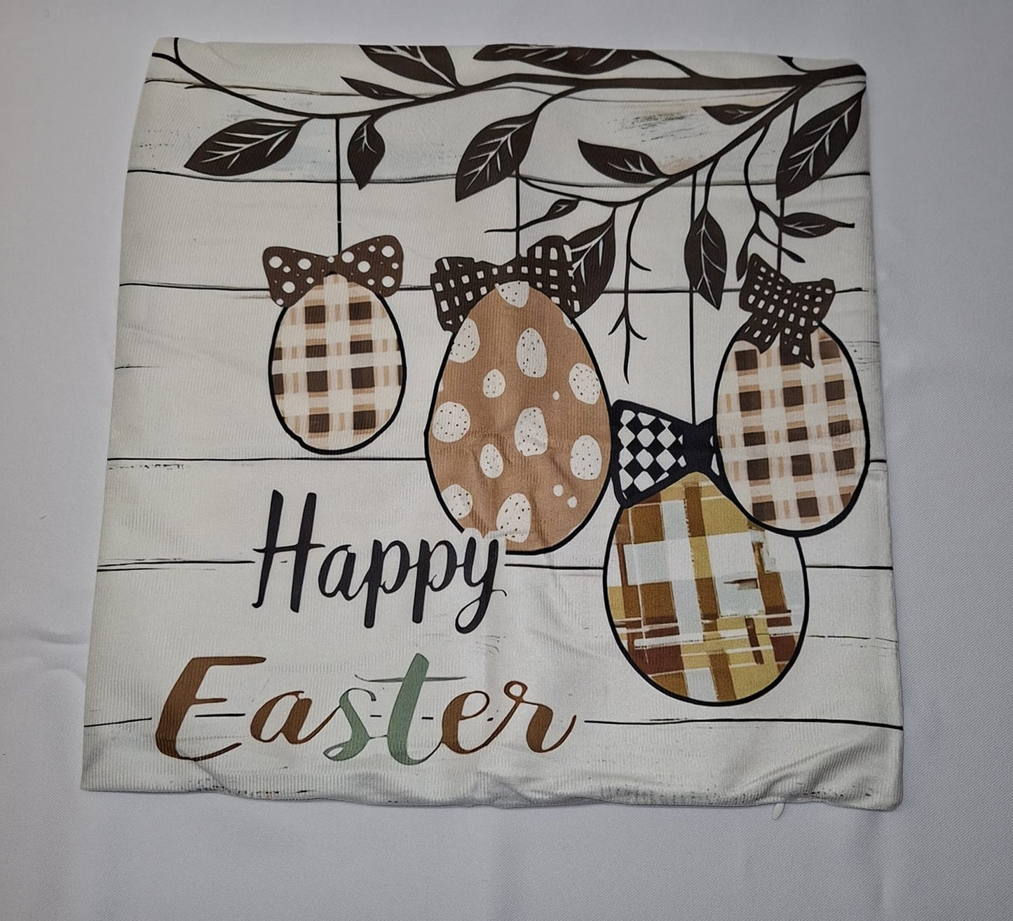 Osterkissen 40x40 cm mit Happy Easter und Ostereiern aus Samt