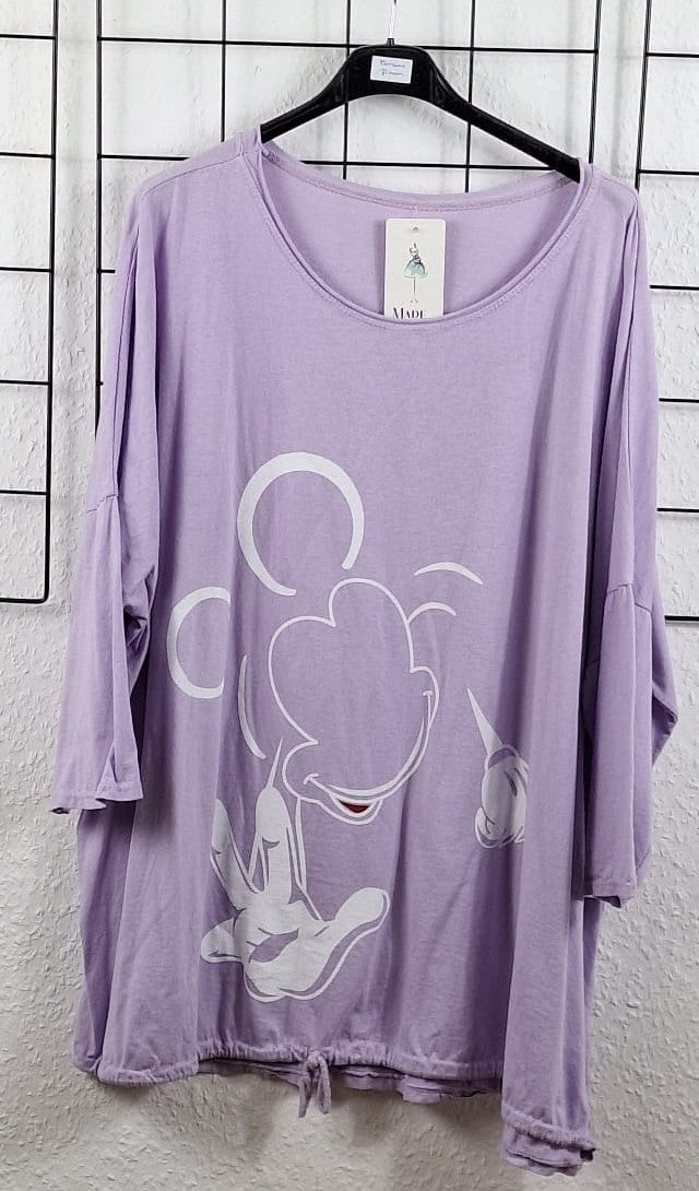 Oversize Damen Shirt flieder locker geschnitten 3/4 Arm