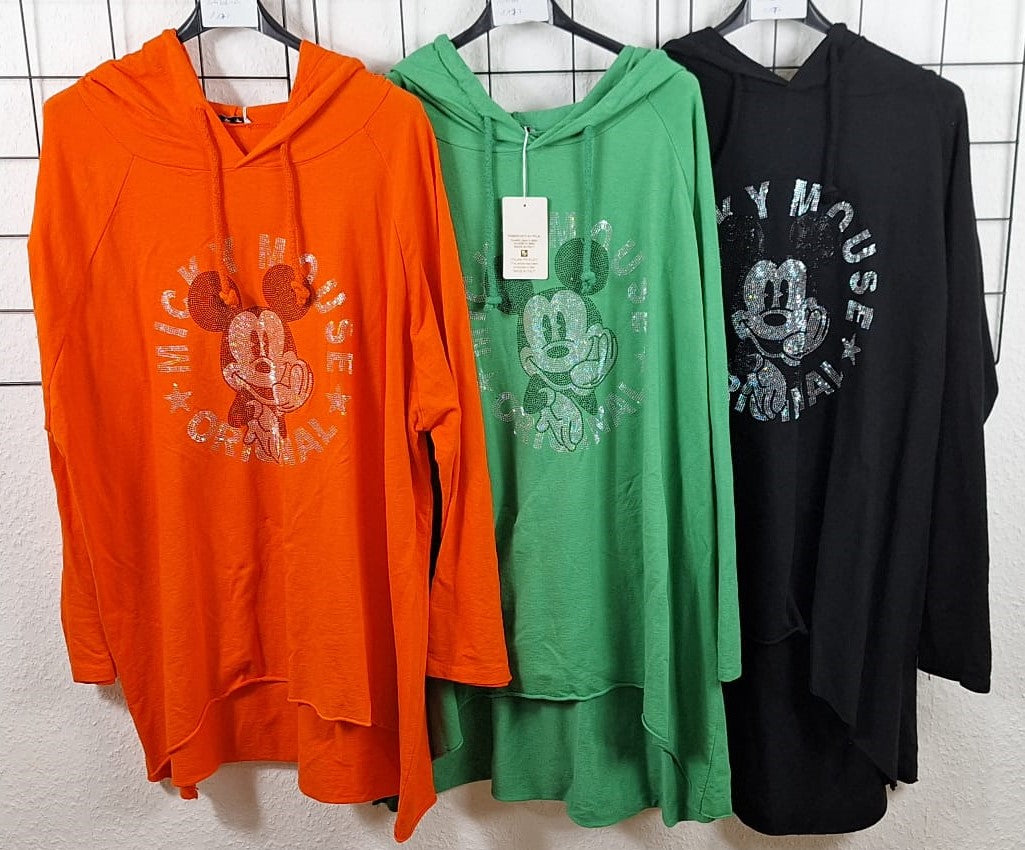🧥 Oversize Hoodie mit Cartoon-Motiv – Baumwolle – mehrere Farben – Einheitsgröße 48/50 – 52/54