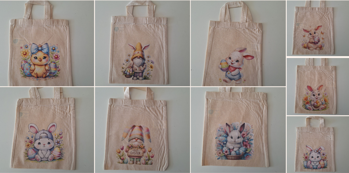 Personalisierte Ostertasche mit Name – Baumwolltasche 22x26 cm für Kinder