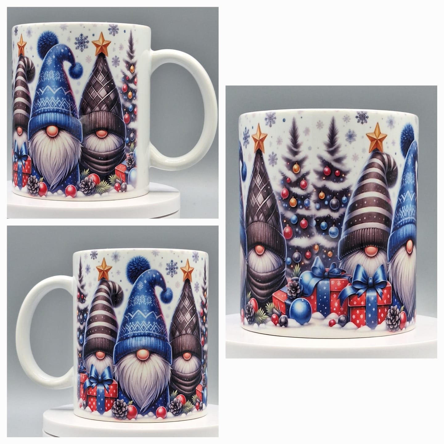 Weiße Keramiktasse mit Wichtel Weihnachts Design